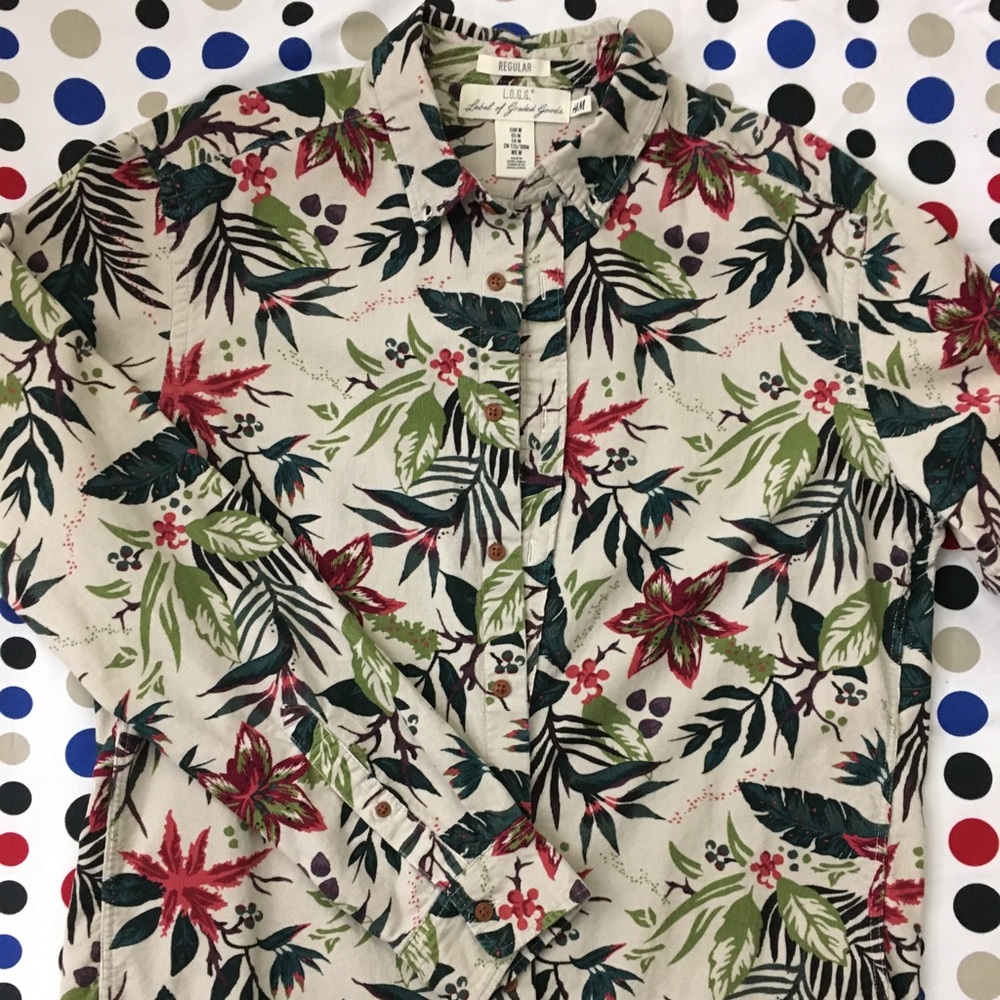 H&M’s L.O.G.G. Tropical Corduroy Long Sleeve Shirt